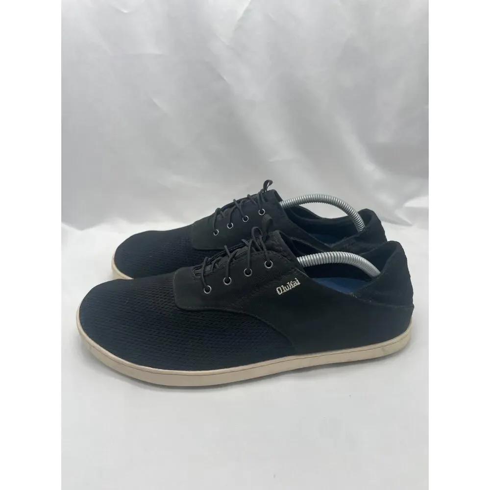 Olukai Men's‎ Nohea Moku Mesh Black Slip Ons Boat Shoes Mens 11.5